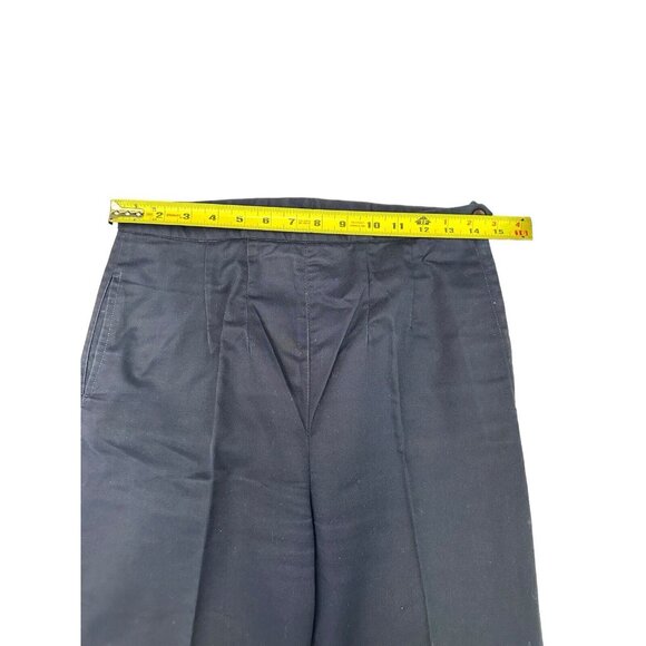 Vintage Permanent Press High Waisted Side Zip Ladies Navy Blue, Side Pocket - Picture 9 of 15